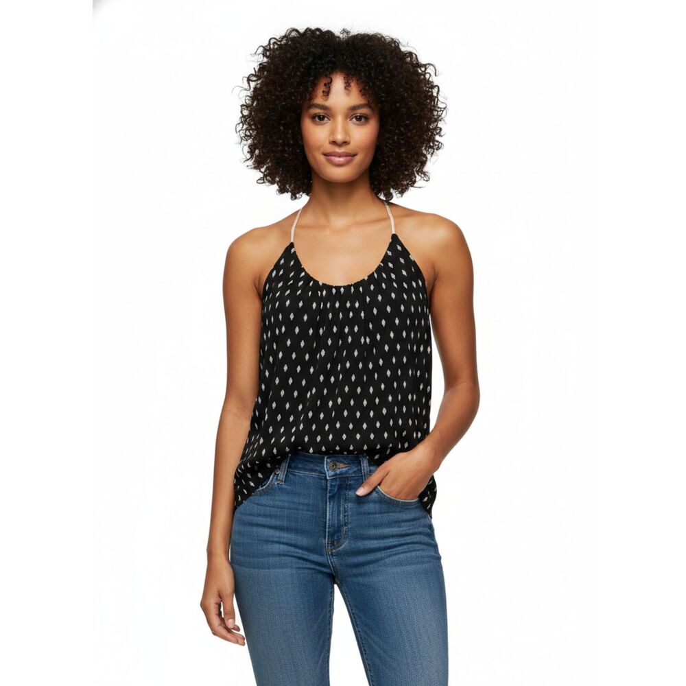 Old Navy Boho Tassel Tie Halter Tank Gauze Keyhole Racerback Women's Medium